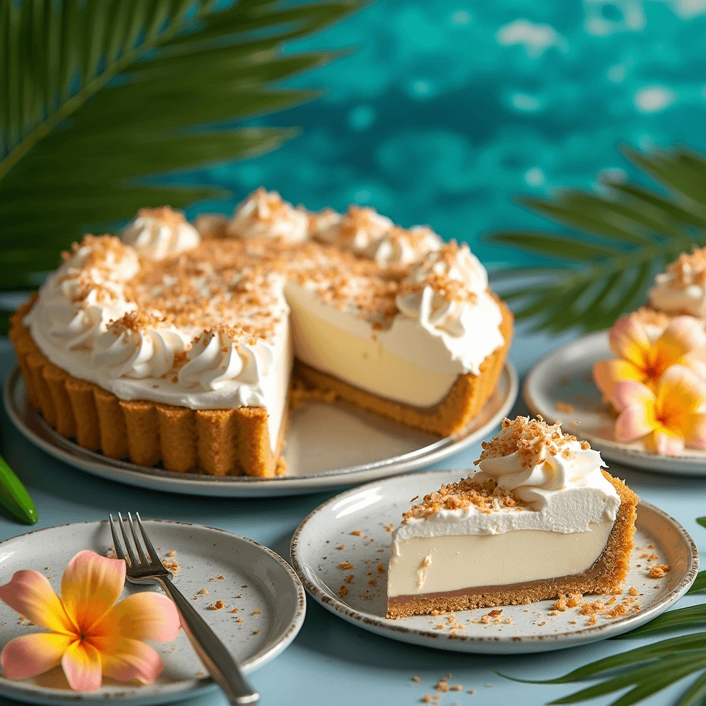 Perfectly made Haupia Pie with coconut milk filling, graham cracker crust, and optional chocolate layer for a tropical dessert.