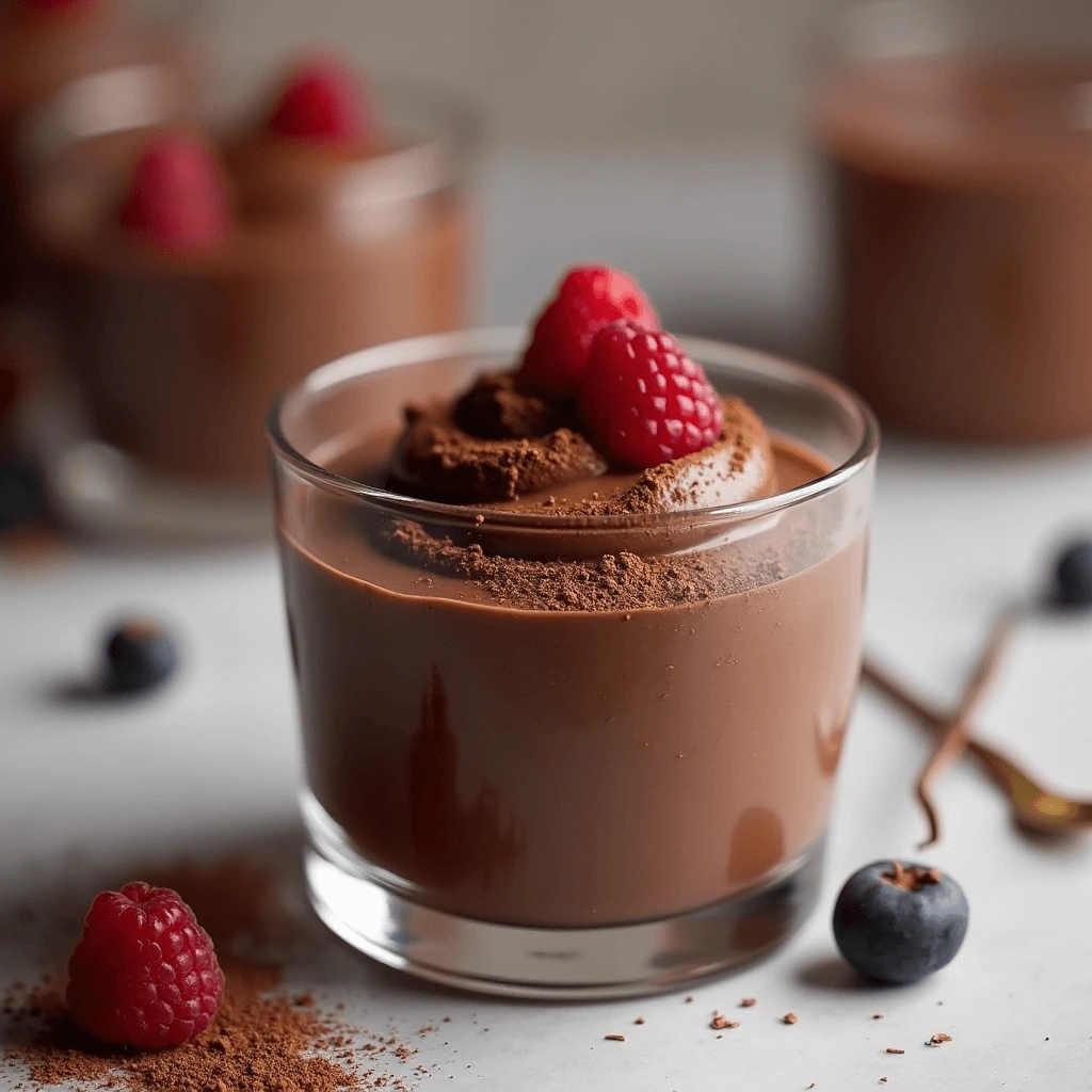 Rich and creamy chocolate mousse made with aquafaba, a dairy-free and egg-free dessert