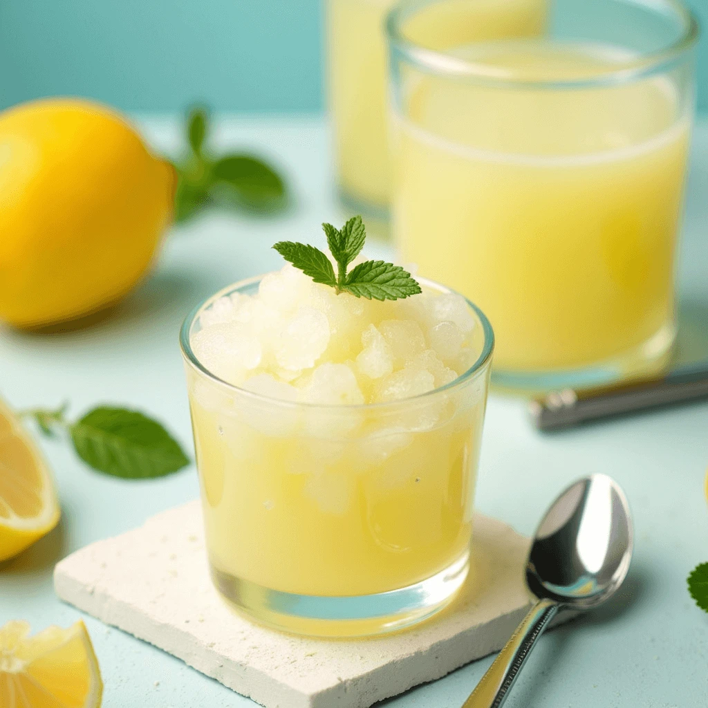 Vibrant and fruity homemade granita, frozen and ready to serve for a cooling treat.