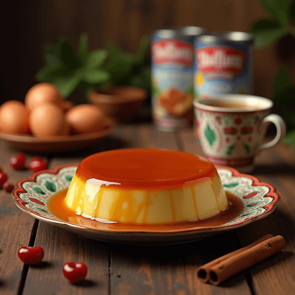 Smooth and creamy authentic Mexican flan topped with a golden caramel sauce.