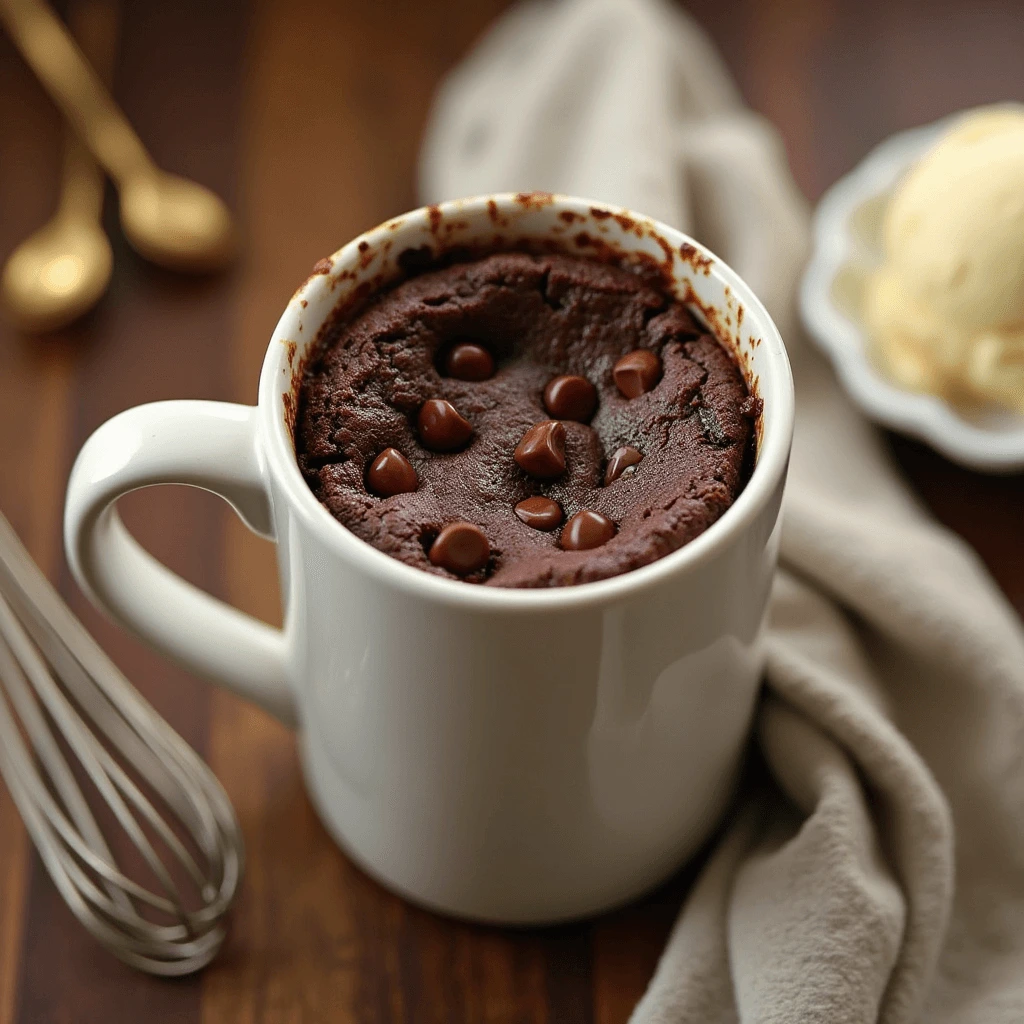 Perfect brownie in a mug: A quick and easy single-serving chocolate brownie made in the microwave.