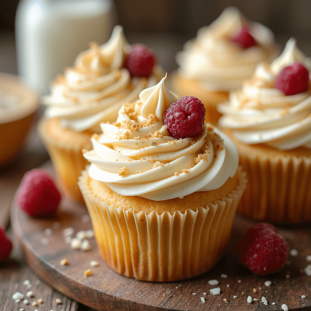 Moist and airy eggless vanilla cupcakes with a swirl of homemade vegan frosting.